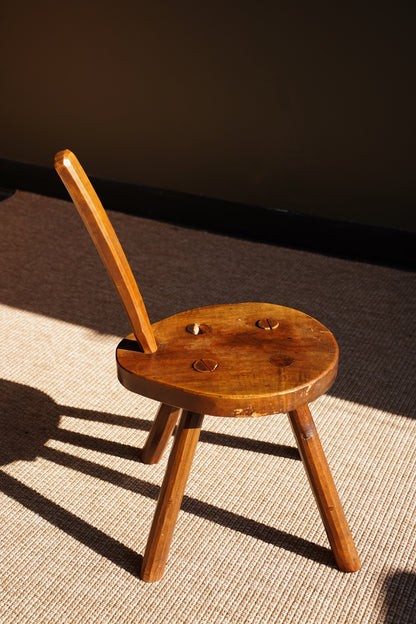 Antique French Folk Art Tripod Chair