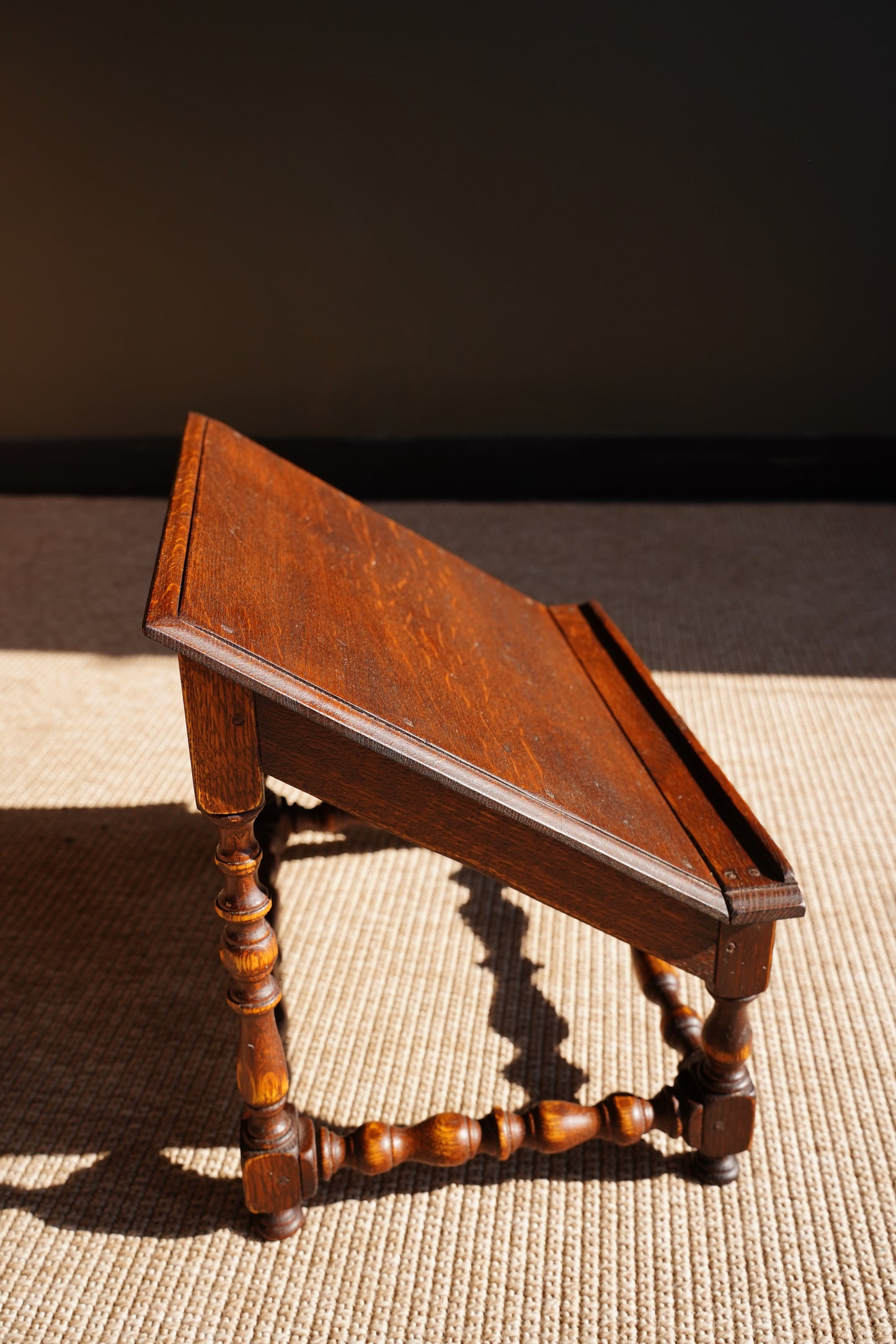 Antique Oak Book Stand, Tabletop Reading Slope, Circa 1900