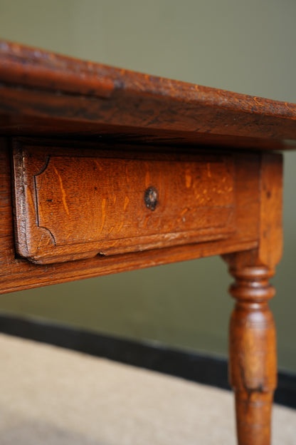 Antique Belgian Louis XIII Oak Side Table