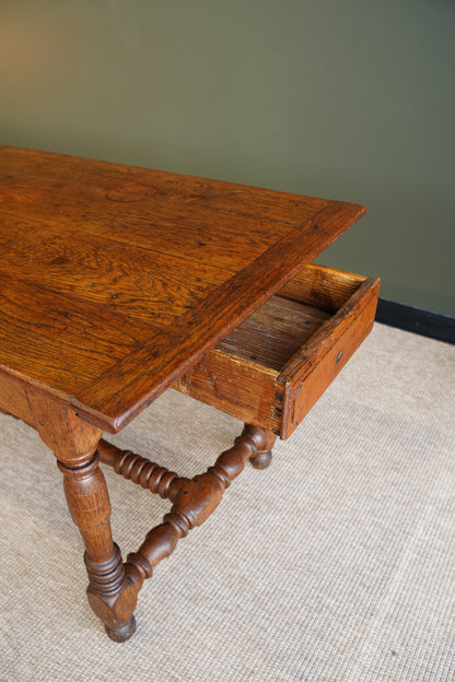 Antique Belgian Louis XIII Oak Side Table