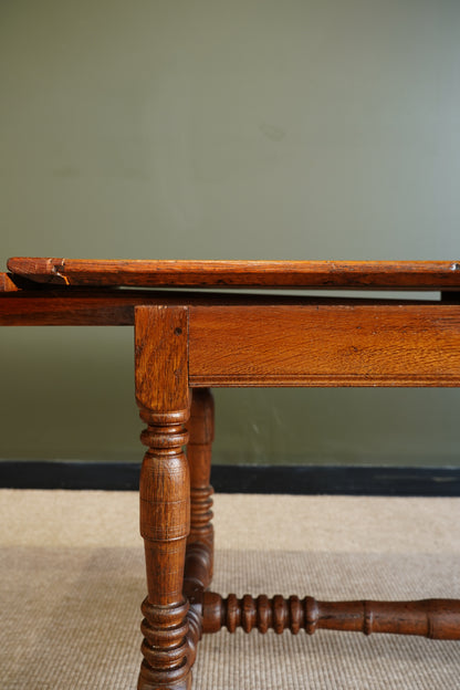 Antique Belgian Louis XIII Oak Side Table