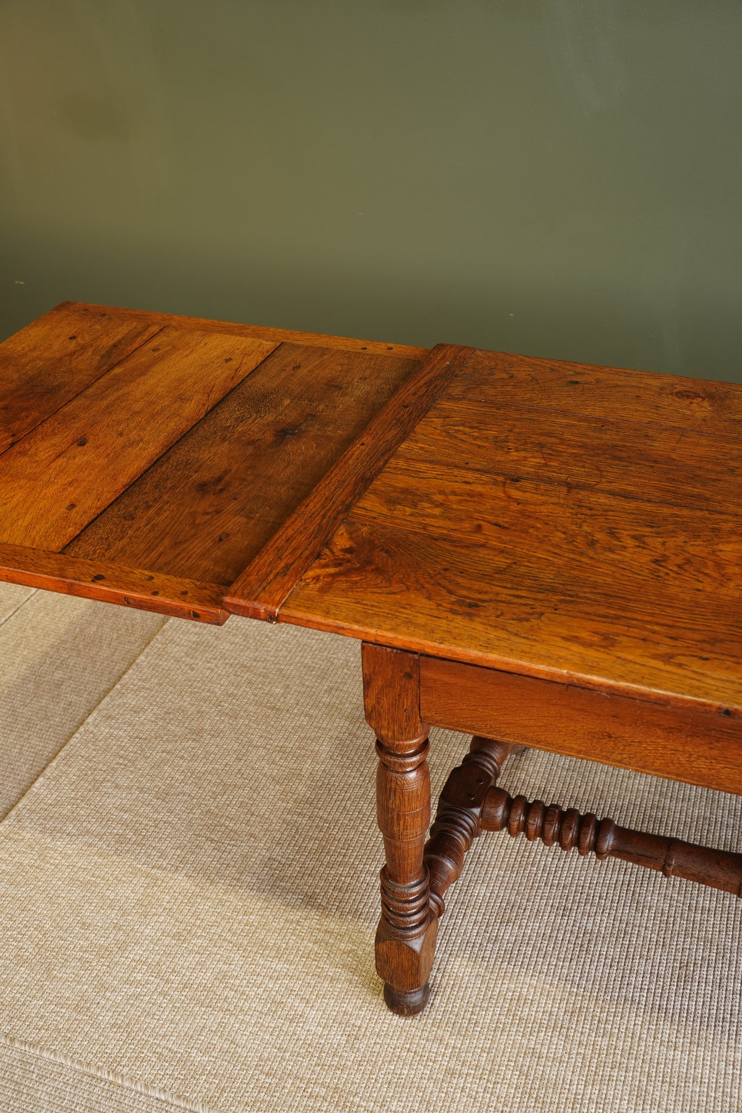 Antique Belgian Louis XIII Oak Side Table