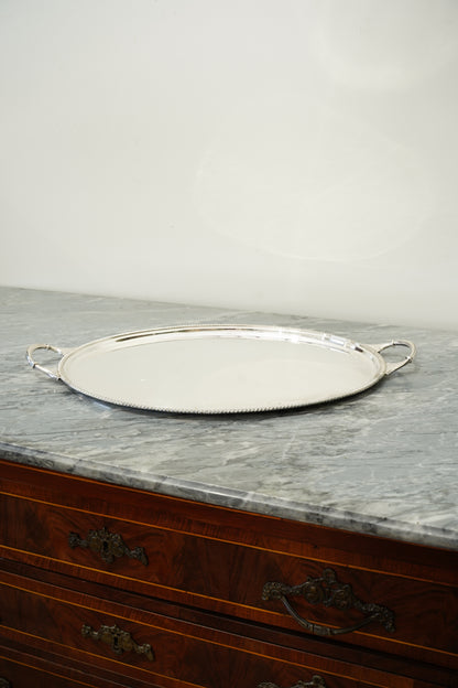 Antique Harrods Silver Plate Oval Serving Tray, English