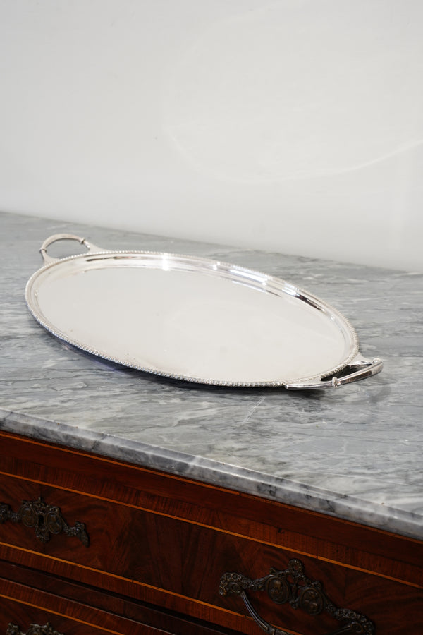 Antique Harrods Silver Plate Oval Serving Tray, English
