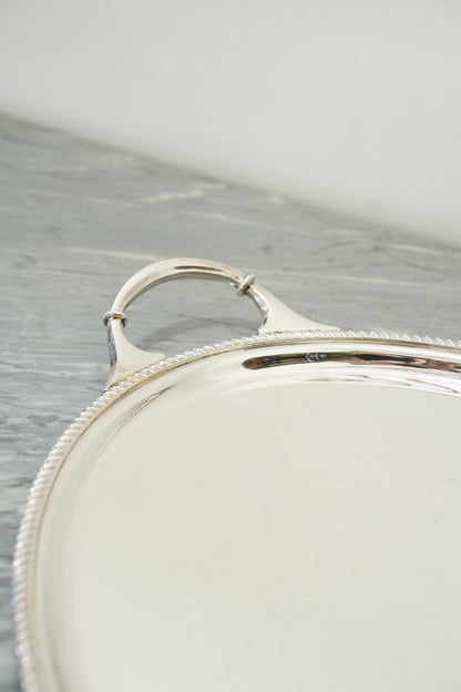 Antique Harrods Silver Plate Oval Serving Tray, English