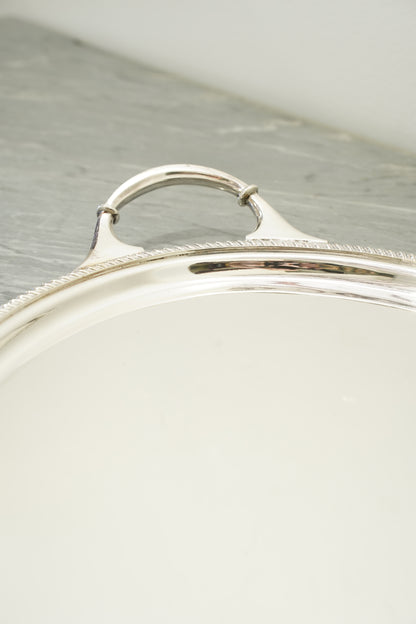 Antique Harrods Silver Plate Oval Serving Tray, English