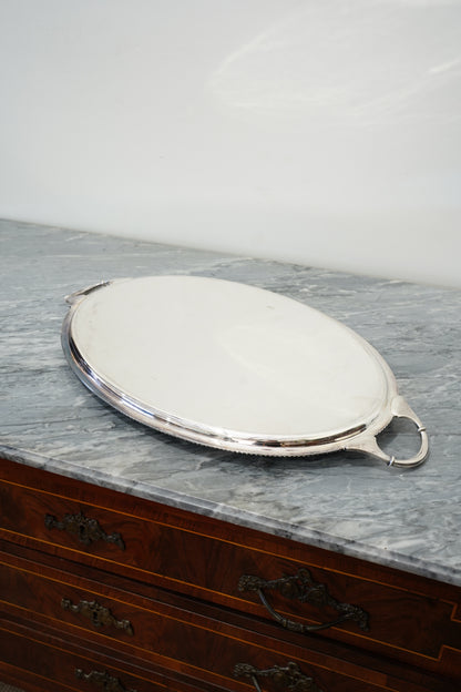 Antique Harrods Silver Plate Oval Serving Tray, English