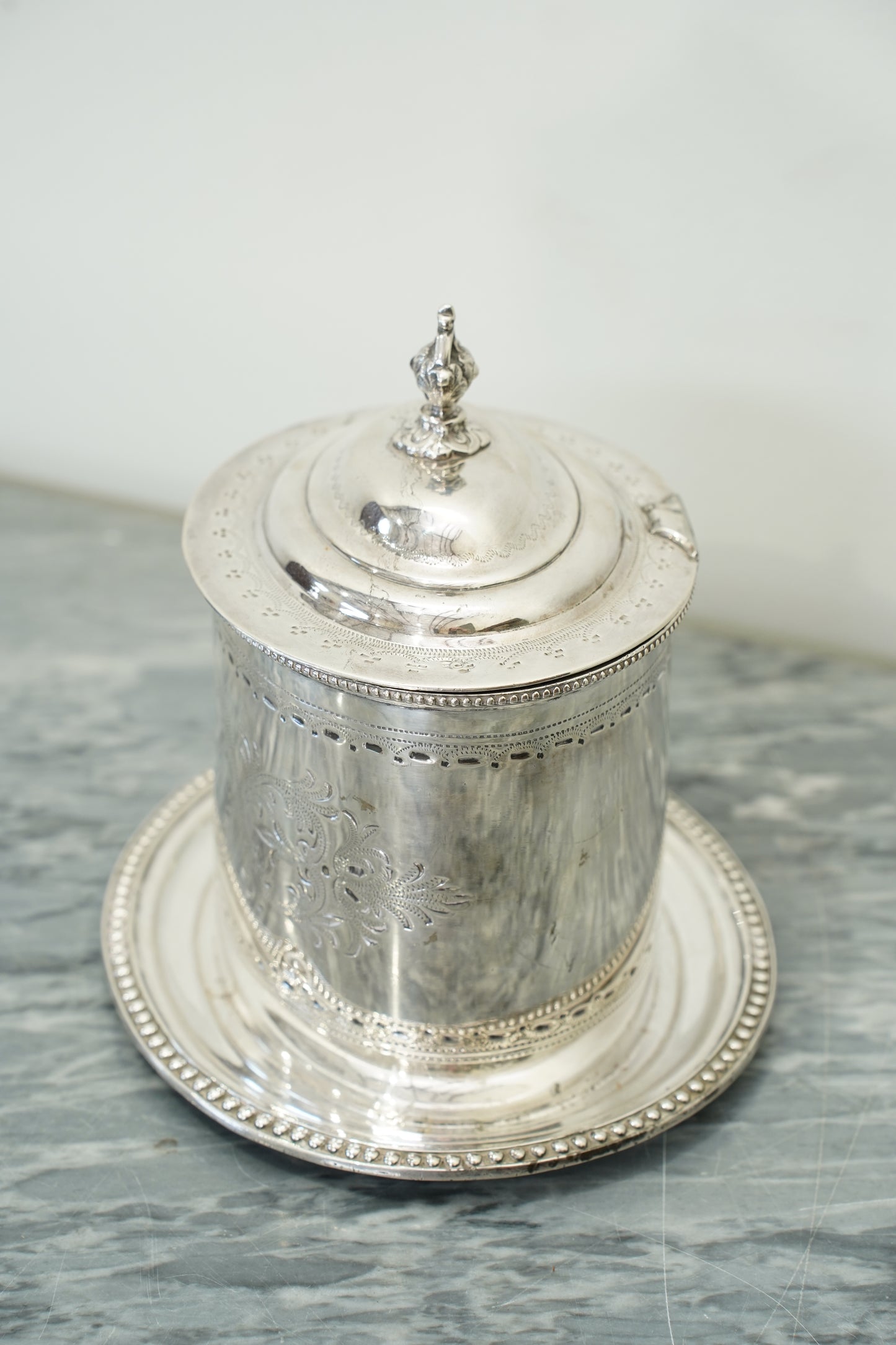 Antique English Sheffield Silver Plate Biscuit Box