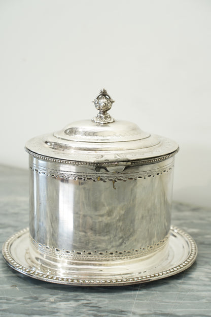 Antique English Sheffield Silver Plate Biscuit Box
