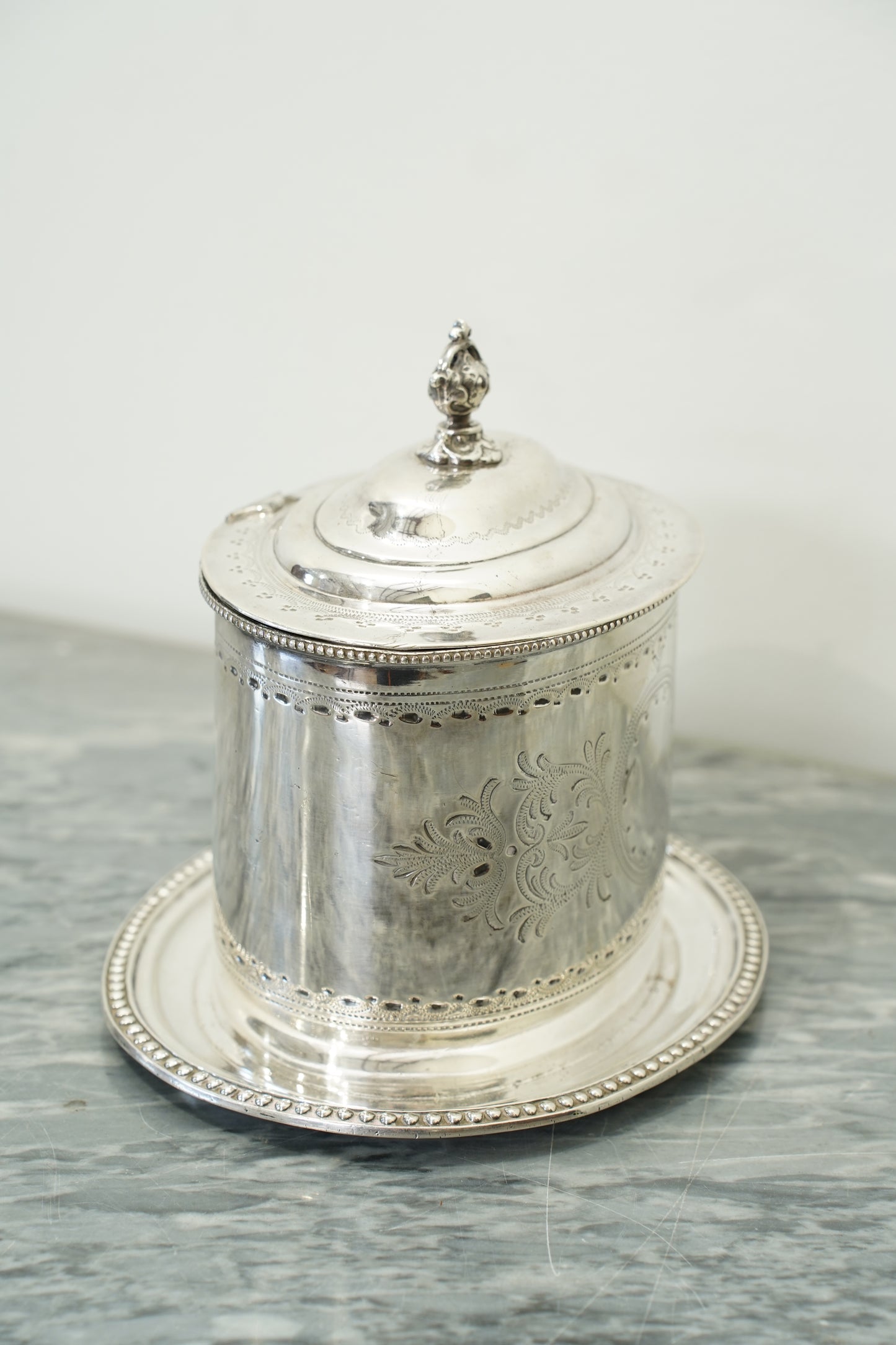 Antique English Sheffield Silver Plate Biscuit Box