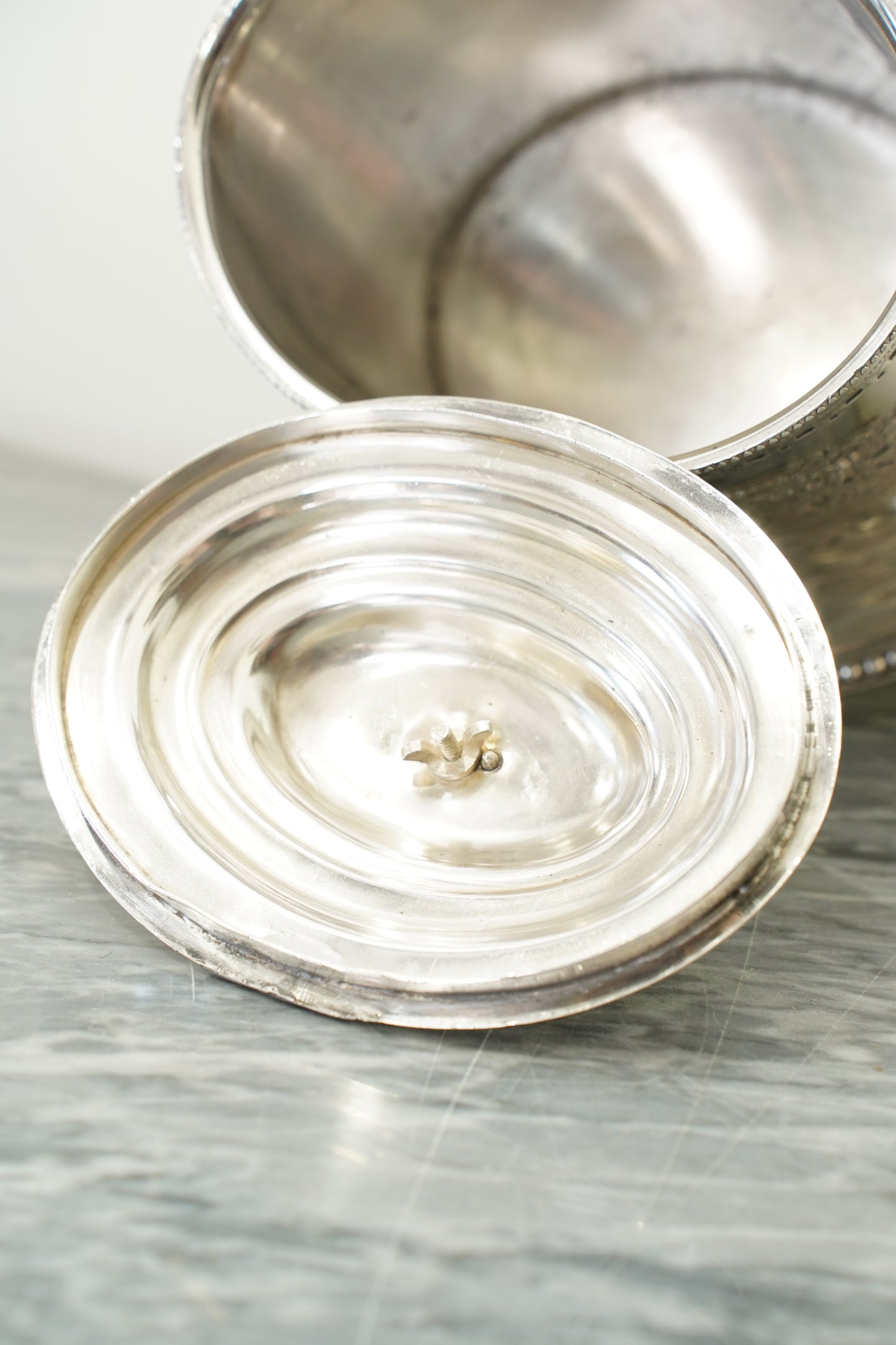 Antique English Sheffield Silver Plate Biscuit Box