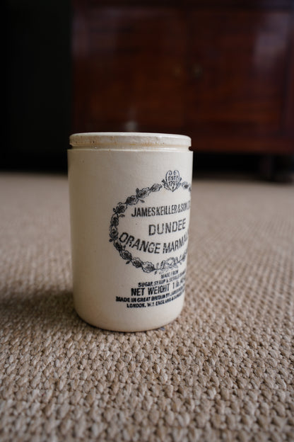 Antique Dundee Marmalade Pot, English Ironstone Crock, Circa 1900