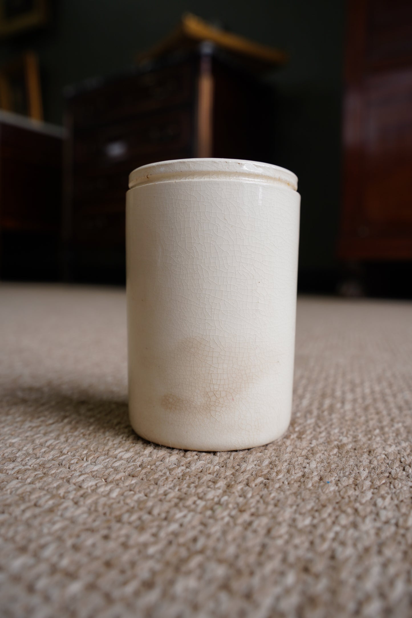 Antique Dundee Marmalade Pot, English Ironstone Crock, Circa 1900