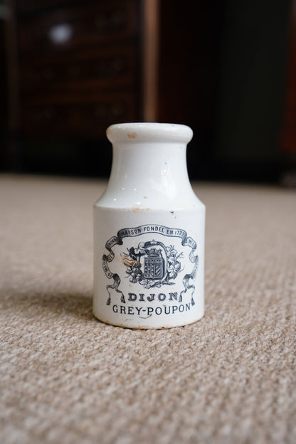 Antique French Grey Poupon Dijon Mustard Pot, Circa 1890