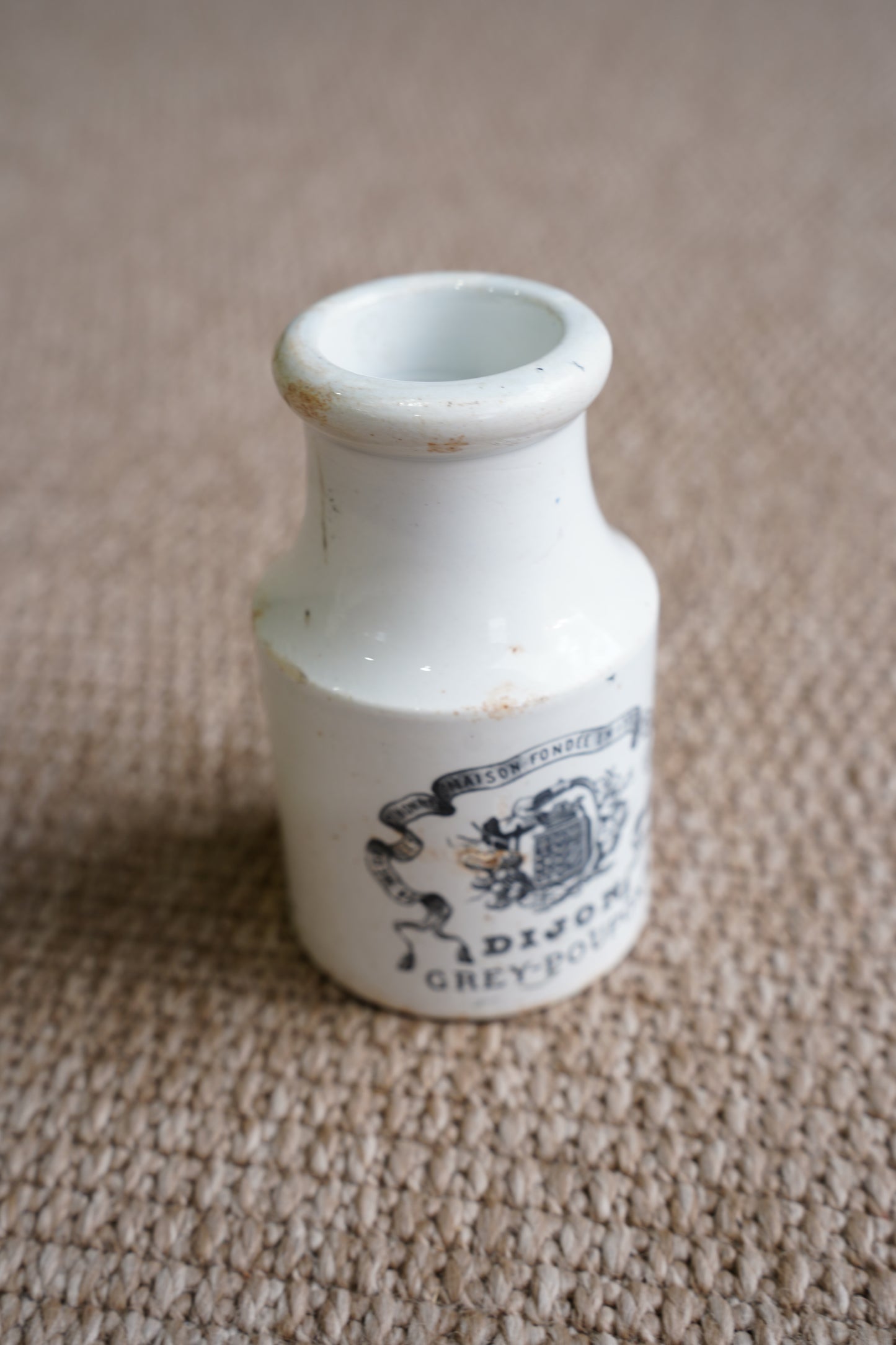 Antique French Grey Poupon Dijon Mustard Pot, Circa 1890