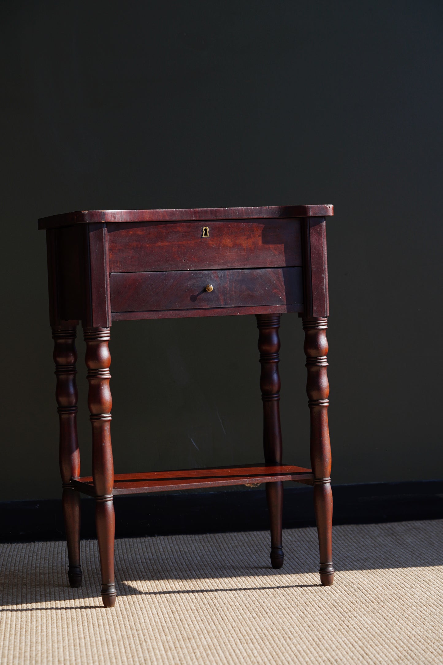 Antique Mahogany Side Table or Sewing Table
