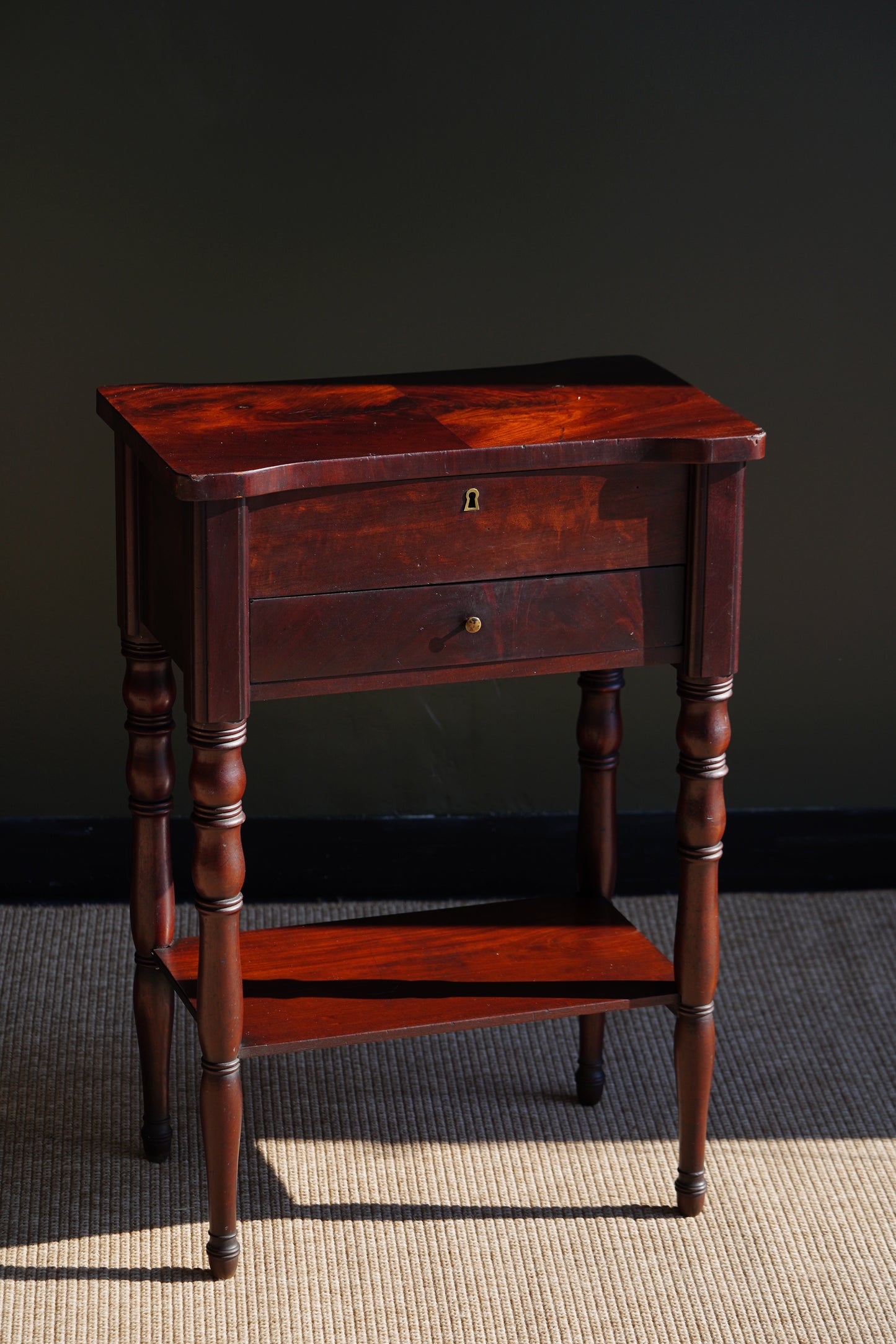 Antique Mahogany Side Table or Sewing Table