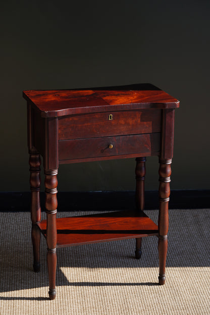 Antique Mahogany Side Table or Sewing Table