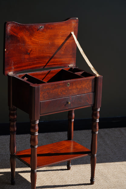 Antique Mahogany Side Table or Sewing Table