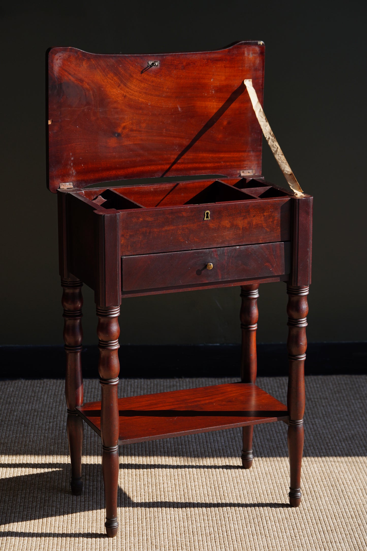 Antique Mahogany Side Table or Sewing Table