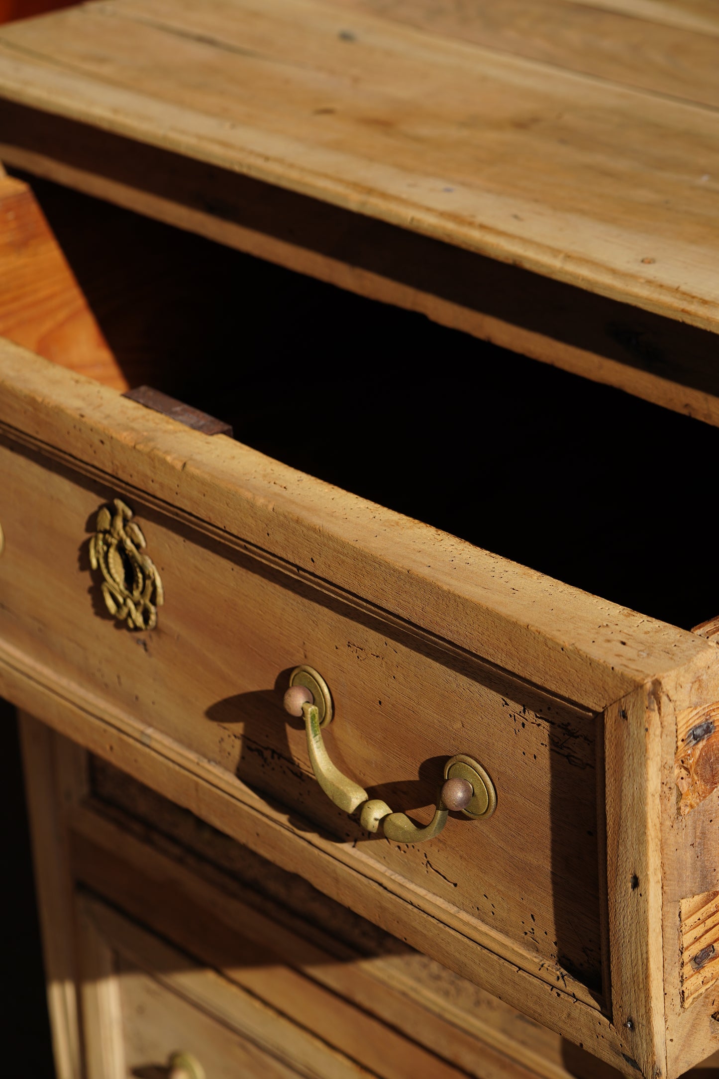 Antique French Louis XVI Sandblasted Walnut Commode, Circa 1790
