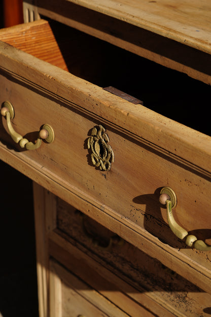 Antique French Louis XVI Sandblasted Walnut Commode, Circa 1790