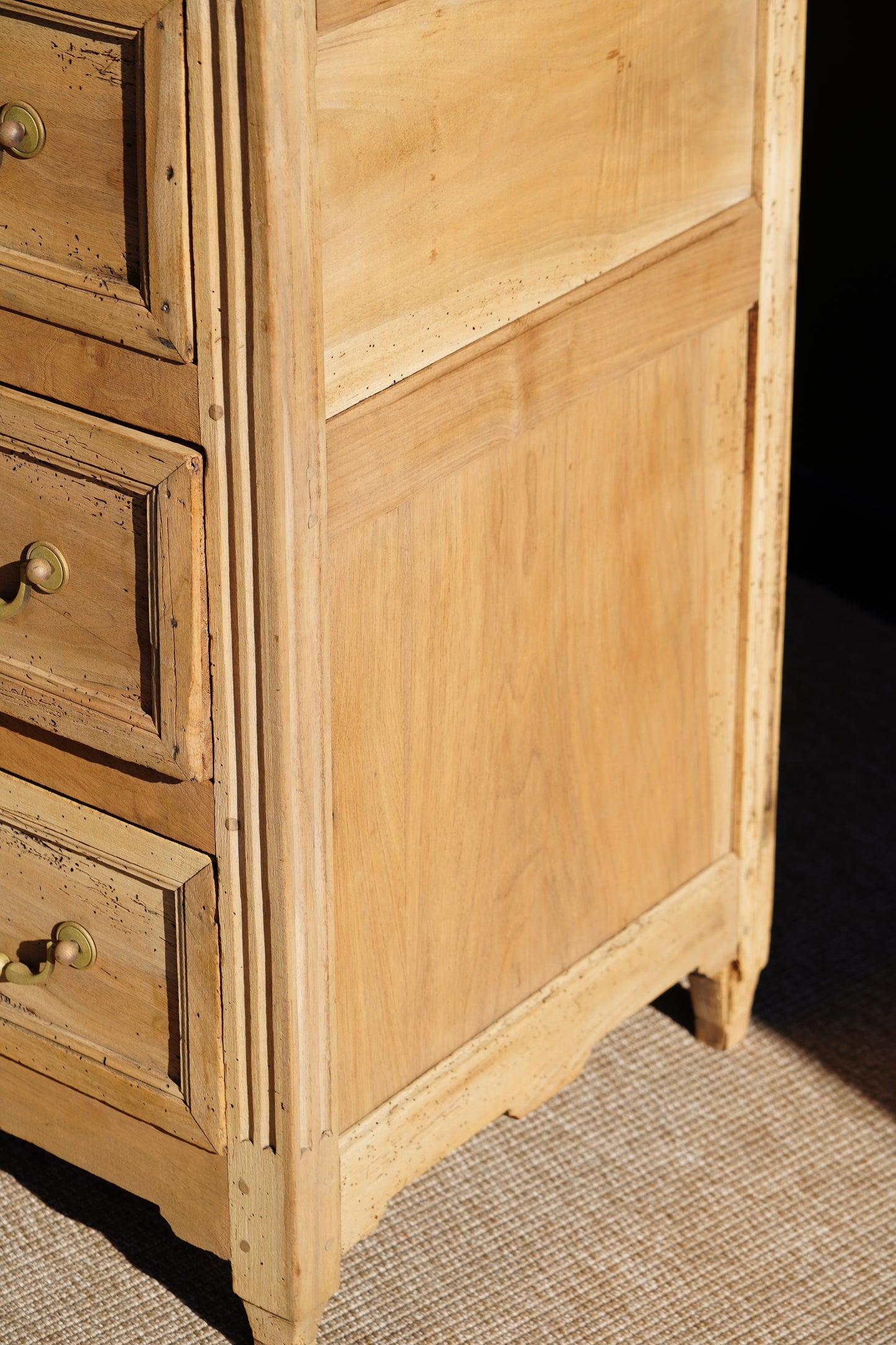 Antique French Louis XVI Sandblasted Walnut Commode, Circa 1790