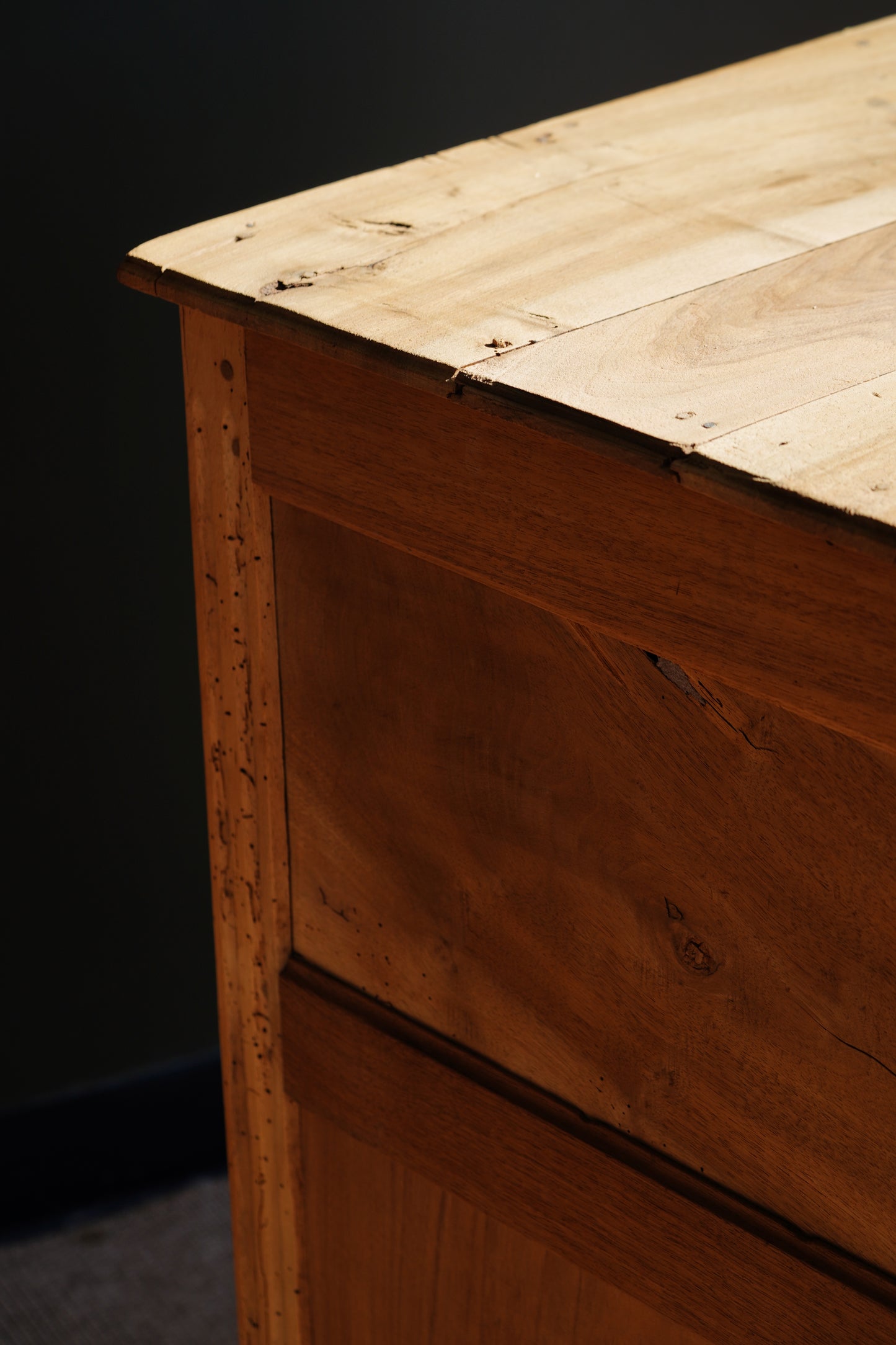 Antique French Louis XVI Sandblasted Walnut Commode, Circa 1790