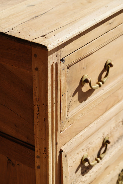 Antique French Louis XVI Sandblasted Walnut Commode, Circa 1790