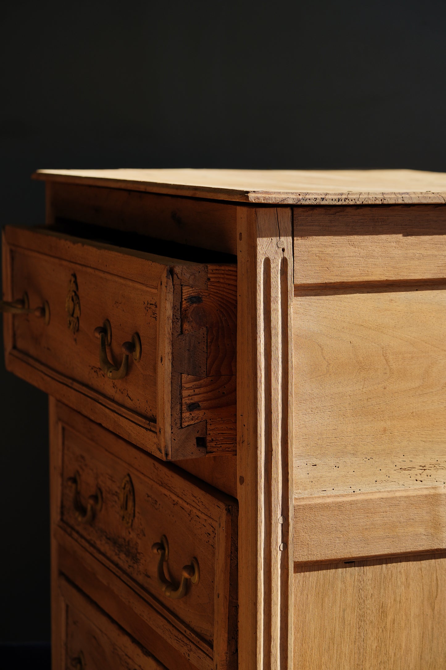 Antique French Louis XVI Sandblasted Walnut Commode, Circa 1790