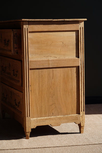 Antique French Louis XVI Sandblasted Walnut Commode, Circa 1790