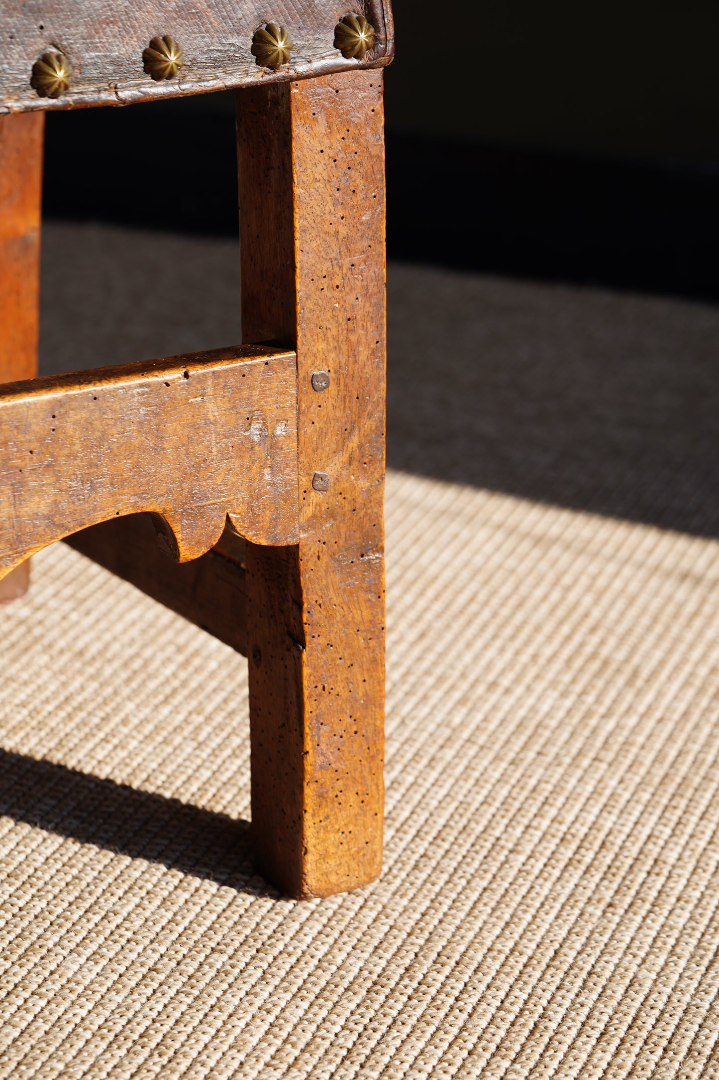 Antique Frailero Leather Side Chair