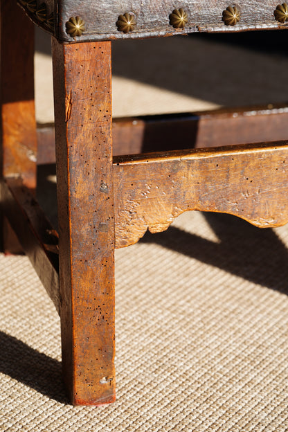Antique Frailero Leather Side Chair