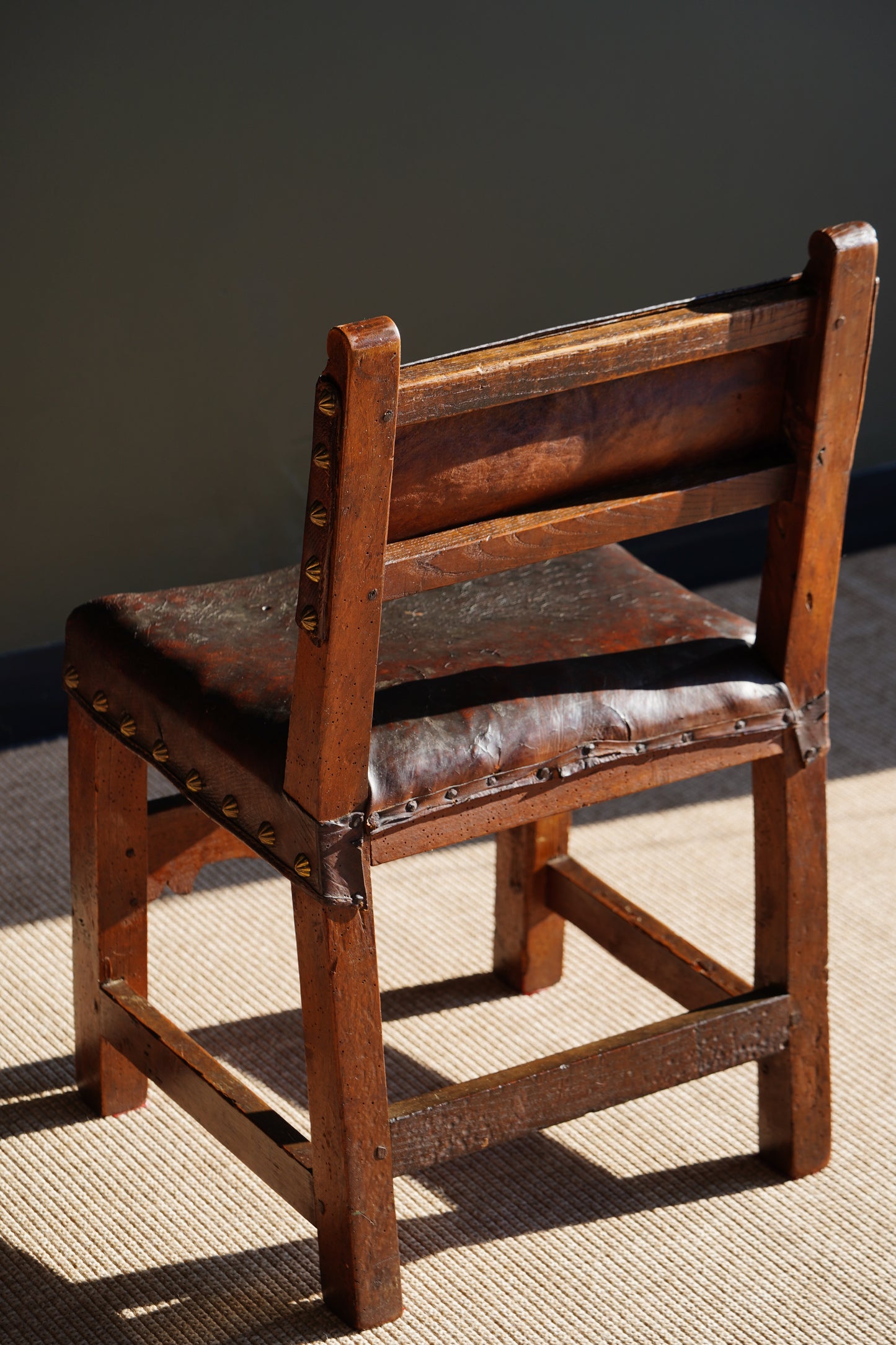 Antique Frailero Leather Side Chair
