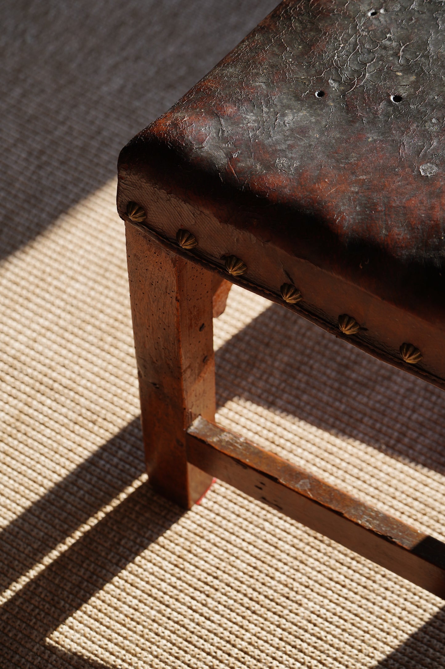 Antique Frailero Leather Side Chair