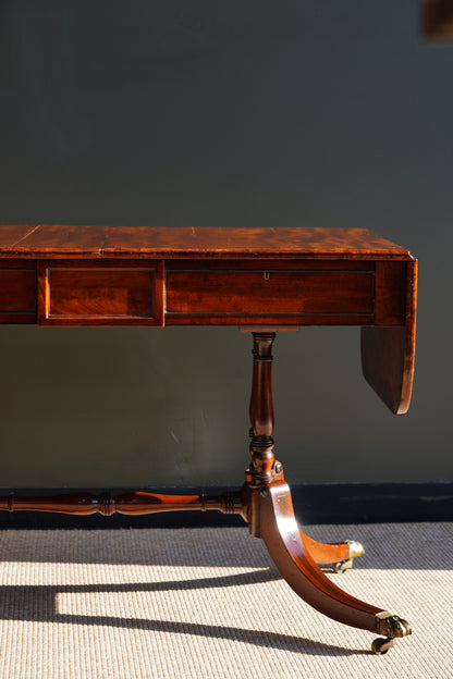 Antique English Mahogany Table with Drop Leaves, Circa 1820