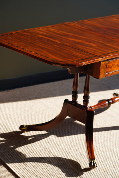 Antique English Mahogany Table with Drop Leaves, Circa 1820