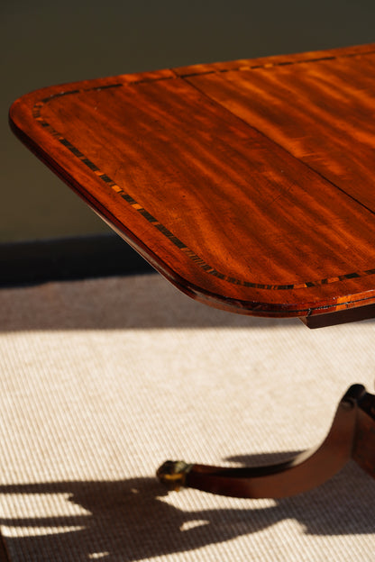 Antique English Mahogany Table with Drop Leaves, Circa 1820