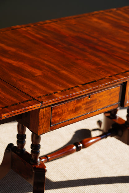 Antique English Mahogany Table with Drop Leaves, Circa 1820