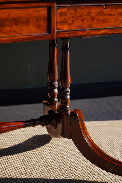 Antique English Mahogany Table with Drop Leaves, Circa 1820