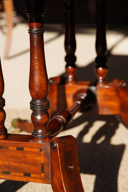 Antique English Mahogany Table with Drop Leaves, Circa 1820