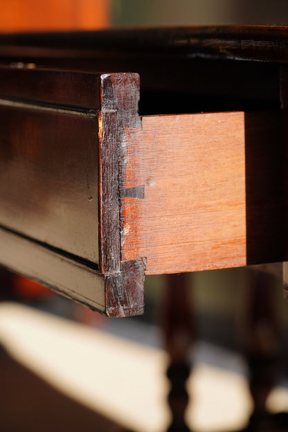 Antique English Mahogany Table with Drop Leaves, Circa 1820