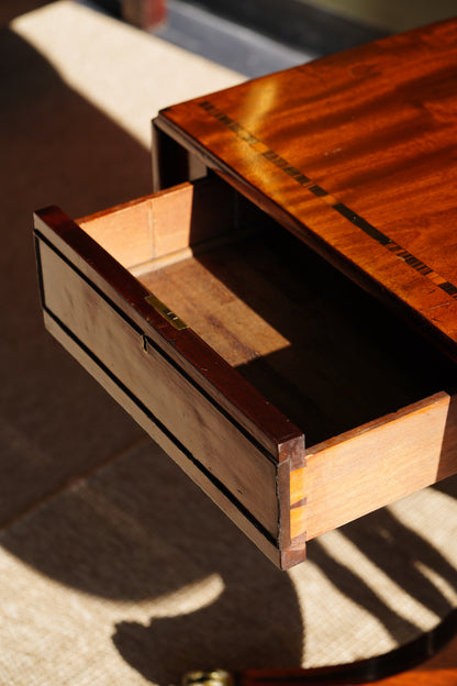 Antique English Mahogany Table with Drop Leaves, Circa 1820