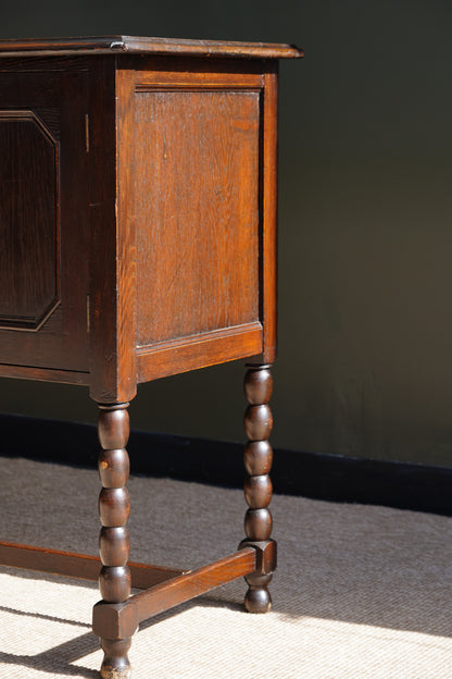 Antique English Oak Sideboard with Bobbin Legs