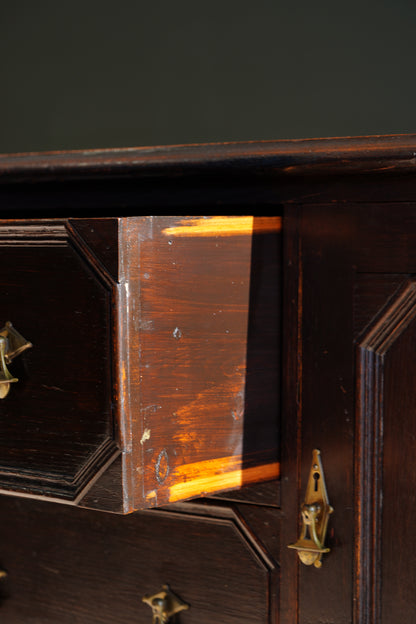 Antique English Oak Sideboard with Bobbin Legs