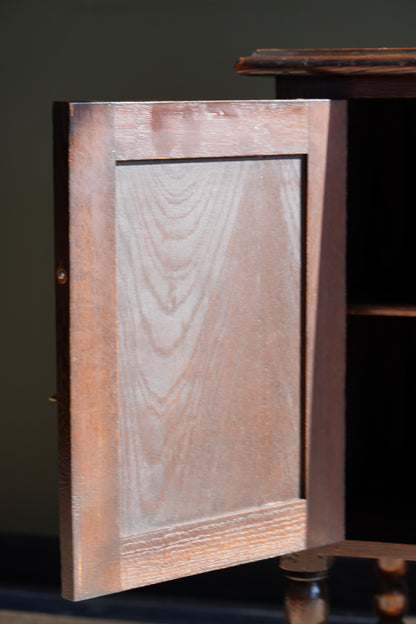 Antique English Oak Sideboard with Bobbin Legs