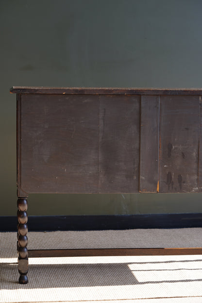 Antique English Oak Sideboard with Bobbin Legs