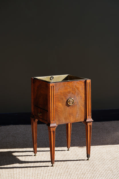 Antique Dutch Mahogany Plant Stand with Brass Liner