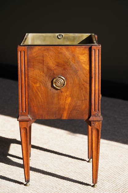 Antique Dutch Mahogany Plant Stand with Brass Liner