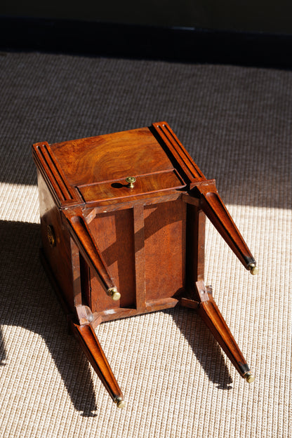 Antique Dutch Mahogany Plant Stand with Brass Liner
